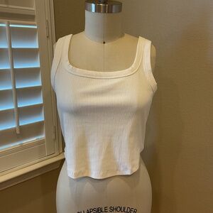 Madewell NWT Creamy White Tailored Crop Tank in  Size XL